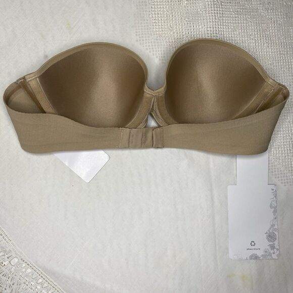 NWT Maidenform The Smooth Bra Strapless Underwire Lightly Padded Women 36A Beige - Picture 5 of 5